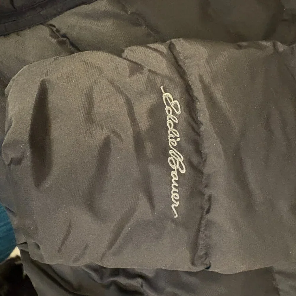 Eddie Bauer Black Sun Valley Down Jacket Size PXL - Picture 8 of 9